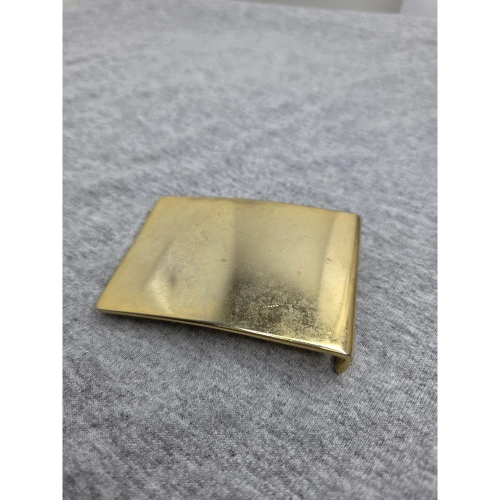 Vintage Officers Equipment Solid Brass Plated Belt Buckle Plain